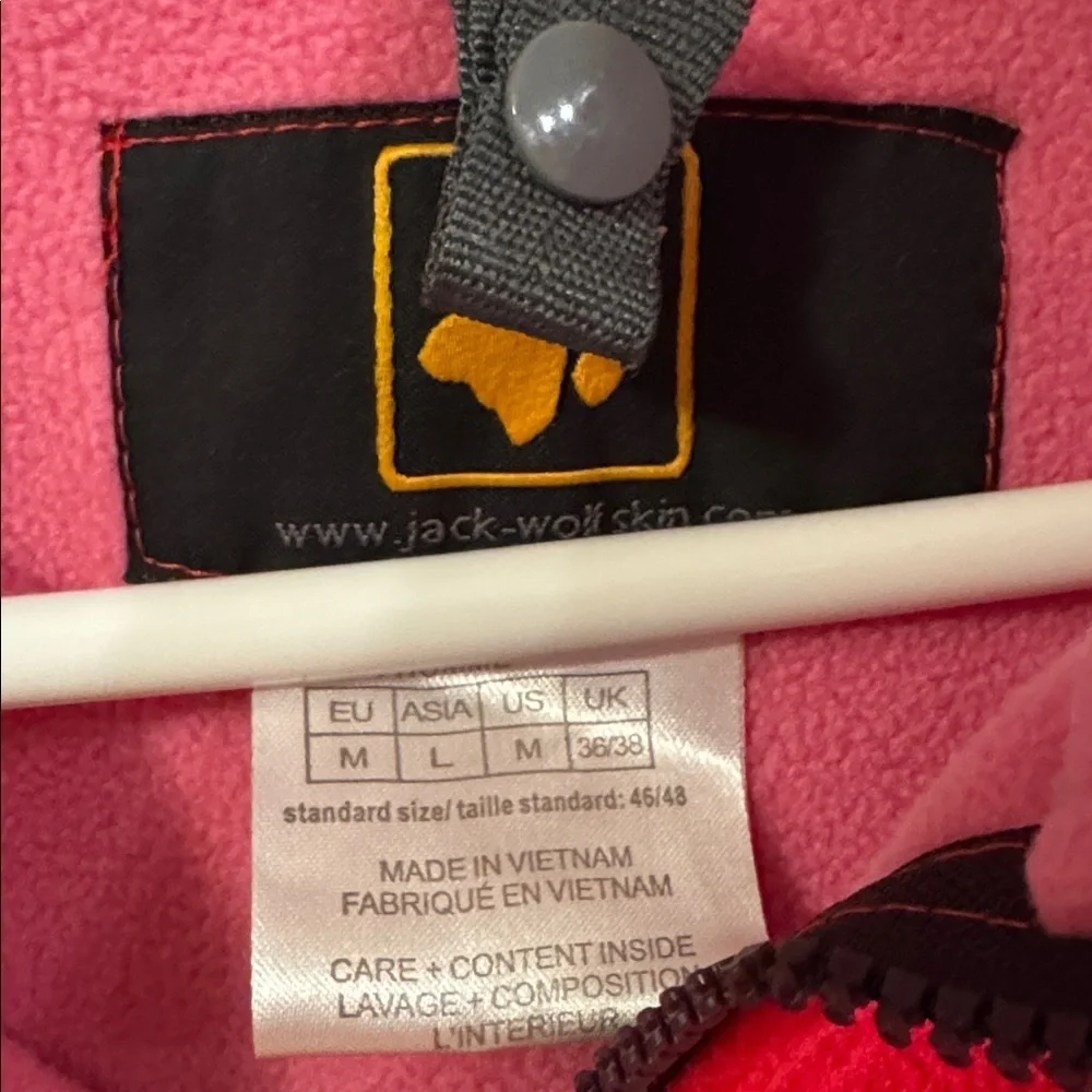 Jack Wolfskin Kids Bright Red Heavy Fleece Zip Up Jacket size medium